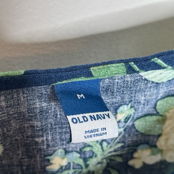 Old Navy Linen Floral Ruffled Cami Tank Top Womens M Fairy Summer Cottagecore - Picture 4 of 6